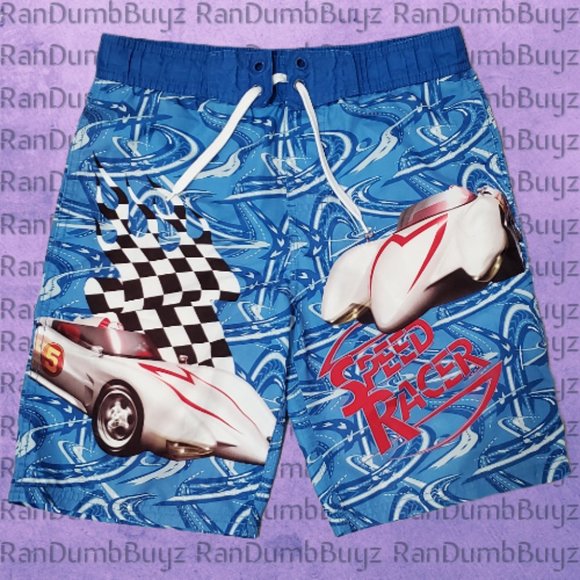 Speed Racer Boys Swim Trunks Size 8/10 (Small) - Blue, Car #5 - Picture 1 of 15